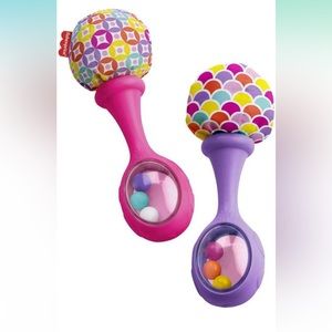 Fisher-Price Baby Newborn Toys Rattle 'n Rock Maracas, Set of 2, Pink & Purple